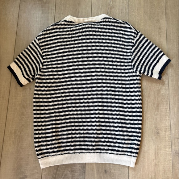 Zara navy and Cream Striped Knit Top - Picture 7 of 7